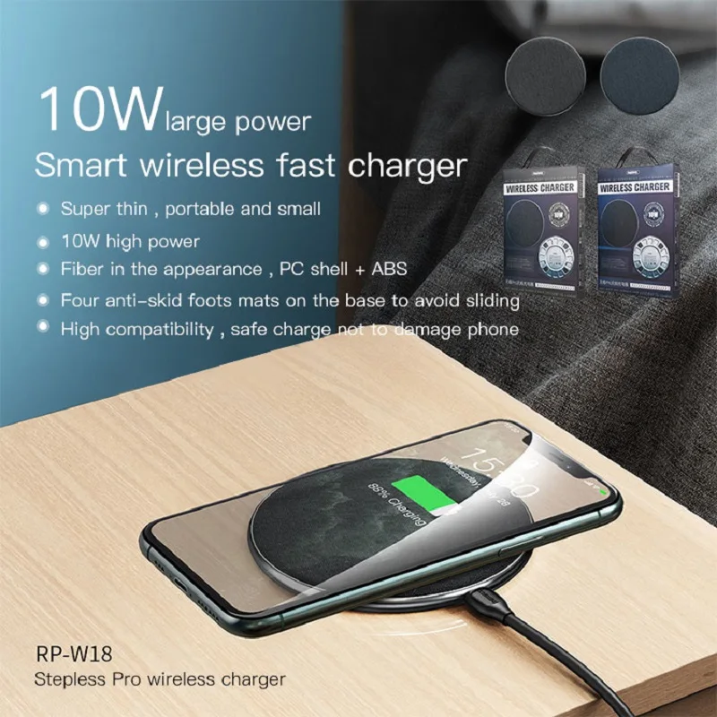 

10W Fast Magnetic Wireless Charger Qi Portable Wireless Charger Coil Is Suitable For All Smart Phone Plug Chargers