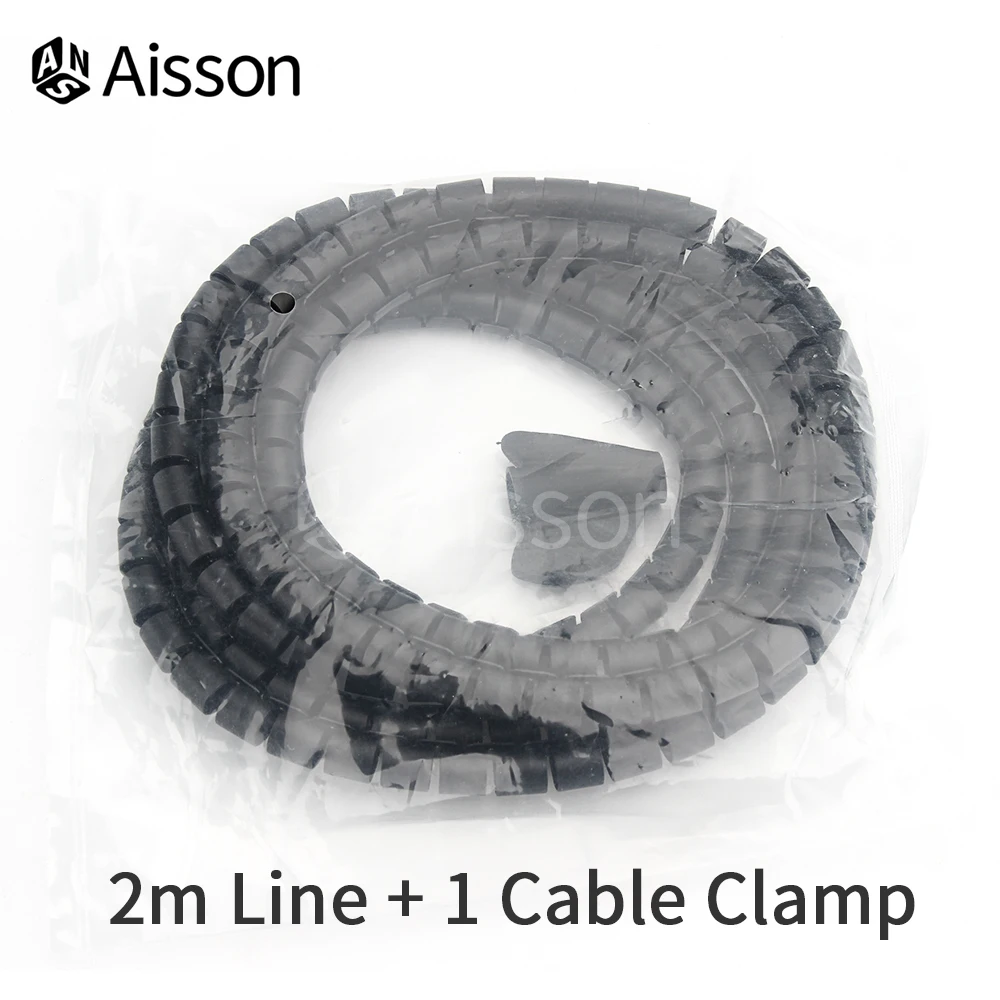 Diameter 10/16/22/28mm 2m Line Organizer Pipe Protection Spiral Wrap Winding Cable Wire Protector Cover Tube With Clip