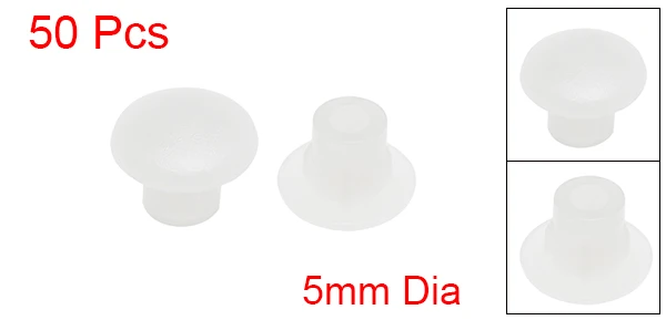 uxcell 50/100/200Pcs Screw Cap Cover 5mm Dia. Plastic Locking Hole Plug Button Top Flush Type for Cabinet Cupboard Shelf