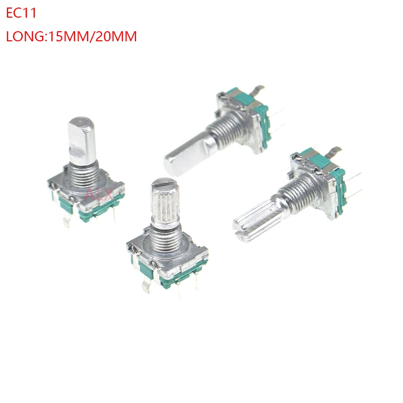 5PCS EC11 360 Degree Rotary Encoder with switch Audio Digital Potentiometer Handle 15MM 20MM 5PIN push button Coding SWITCH knob