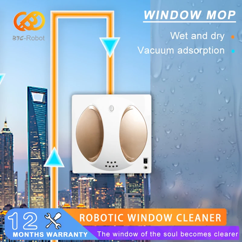 

WS-980 Robotic Window Cleaner Smart Automatic Vacuum Glass Cleaning Robot Mop With Remote For Home Indoor Outdoor High Buildings