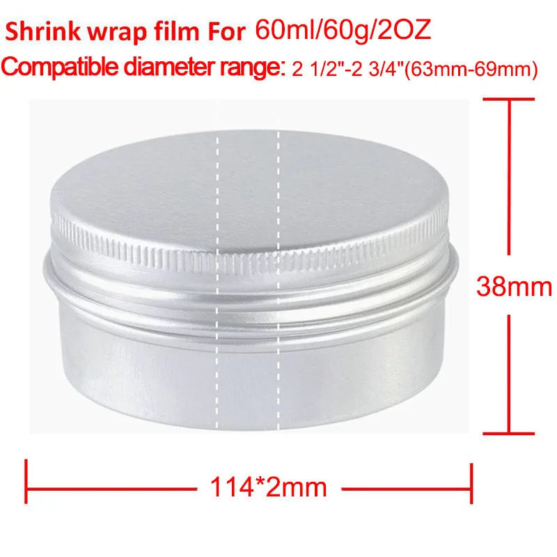 200 Stück transparente PVC-Schrumpffolie für Kosmetikdose, Lippenbalsambehälter, 5 g, 10 g, 15 g, 20 g, 30 g, 50 g, 60 g – Detail 5