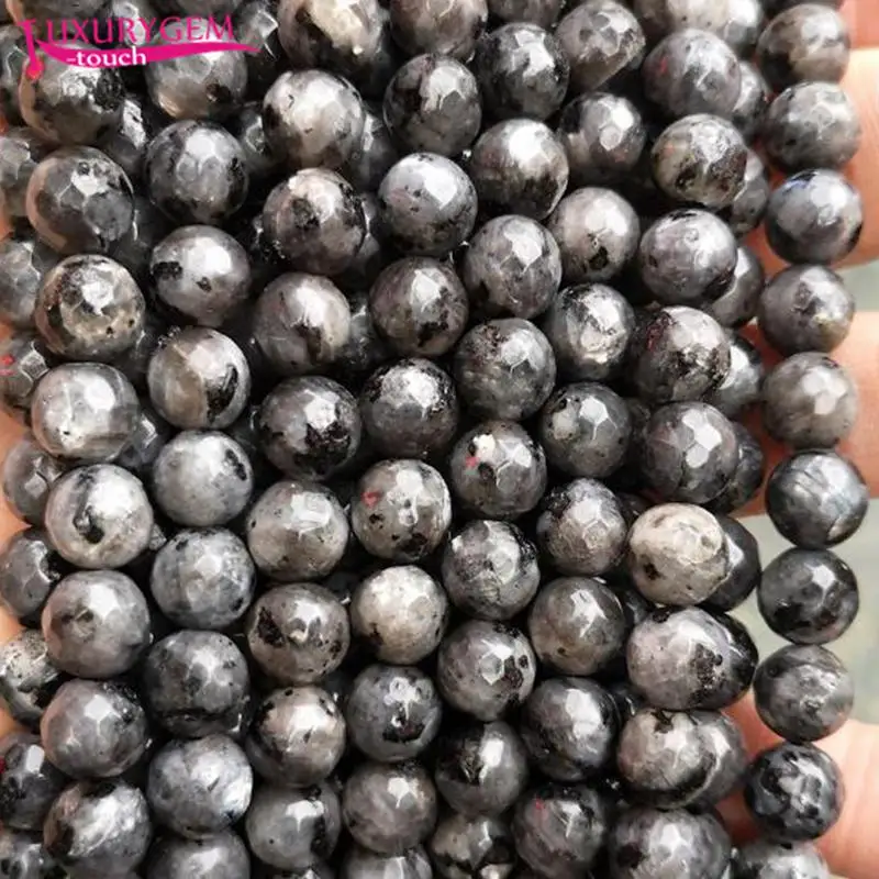 Natural Black Labradorite Stone Round Shape Loose Spacer Beads 4/6/8/10/12mm DIY Handmade Jewelry 38cm sk125