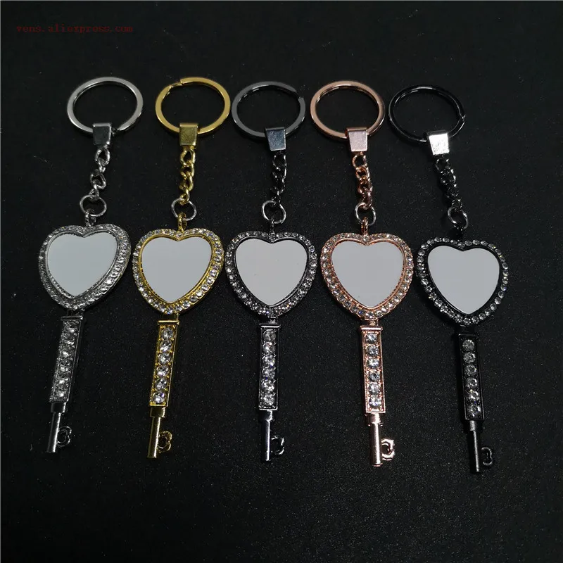 

Сублимационный пустой фото ключ с сердечком, брелки, кольцо, модная горячая трансферная печать, расходные материалы для ювелирных изделий, 15 шт./лот