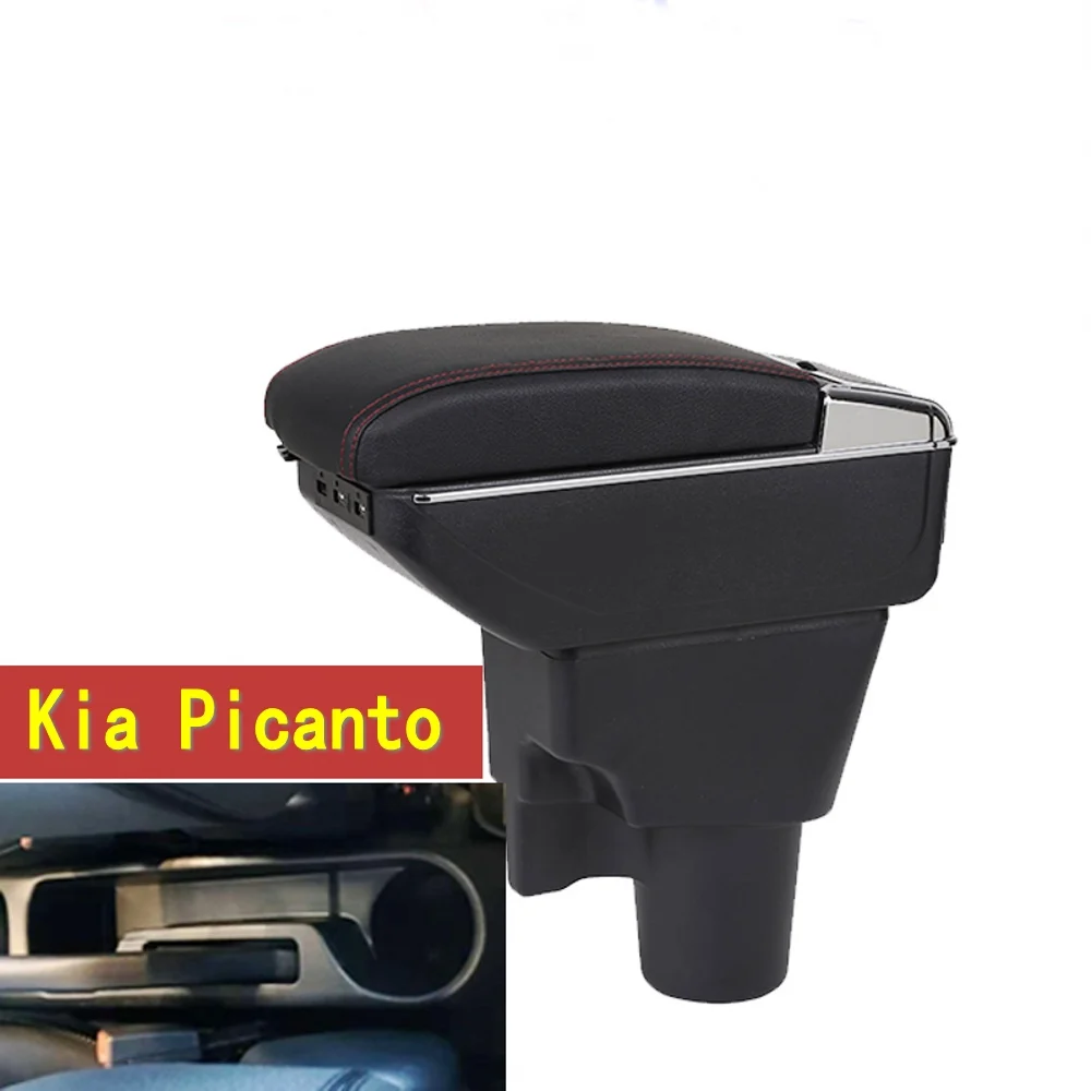 

For Kia Picanto Center console Arm Rest Armrest box central Store content with cup holder ashtray with USB interface