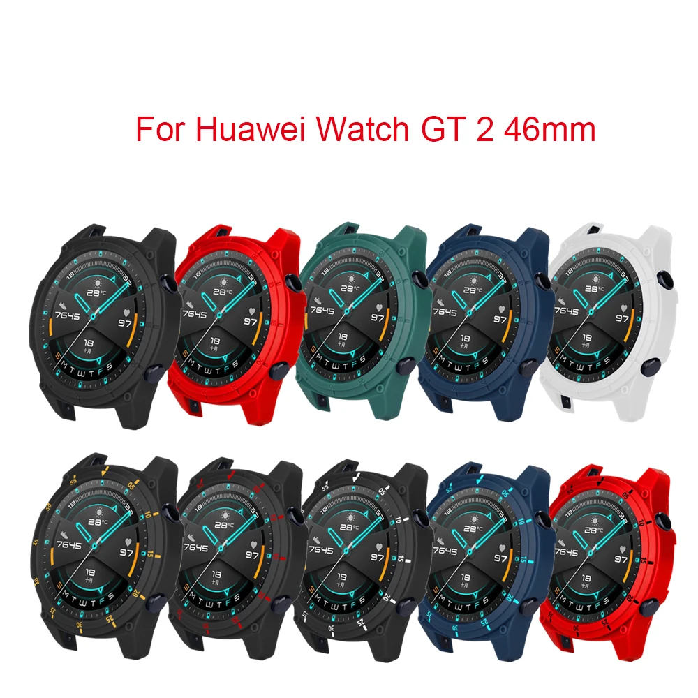 TPU Single/Double Color Sports Protective Case Sergeant Style Protection Cover for Huawei Watch GT 2 46mm