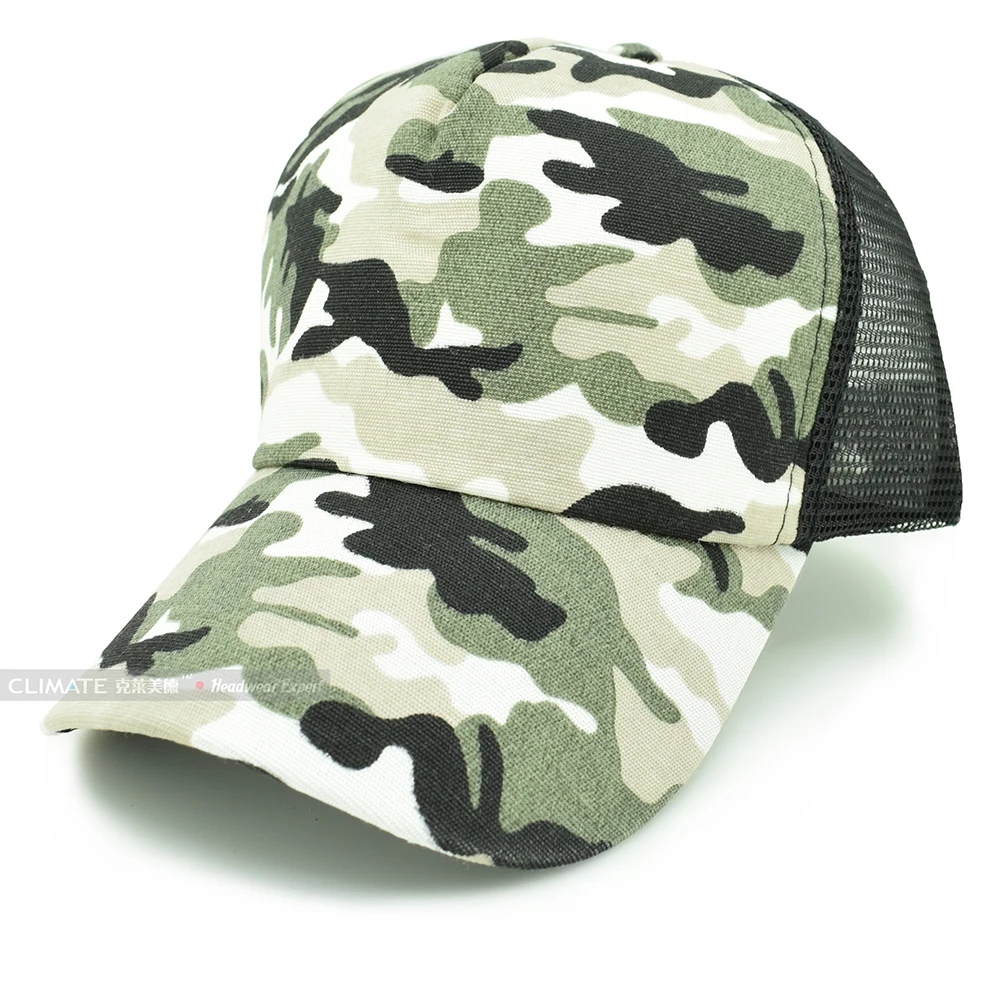 CLIMATE Men Camouflage Trucker Cap Fishing Hunting Summer Mesh Cap Cool Adjustable Cap Hats for Adult Man Trucker Cap