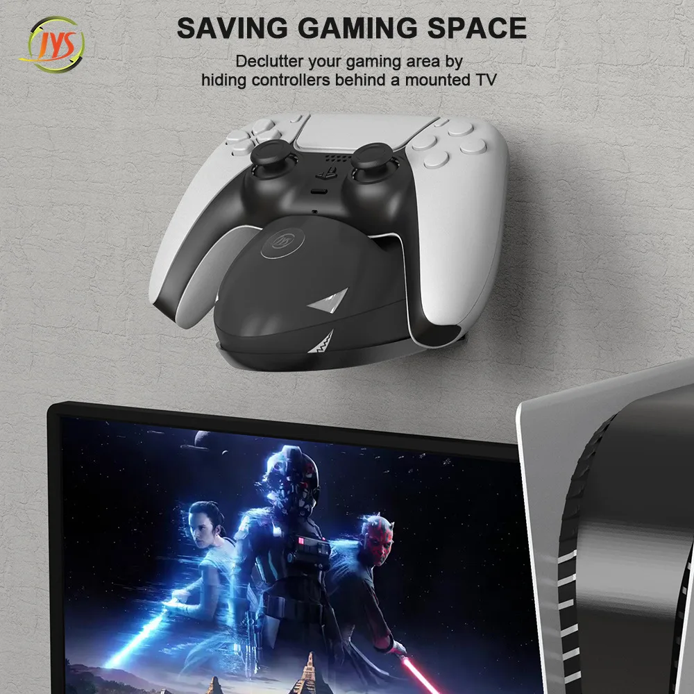 2023 Wall mount shark carregador rápido para PS5 controlador salvando jogo Display Light Para P5 Console Single Seat Chargeing