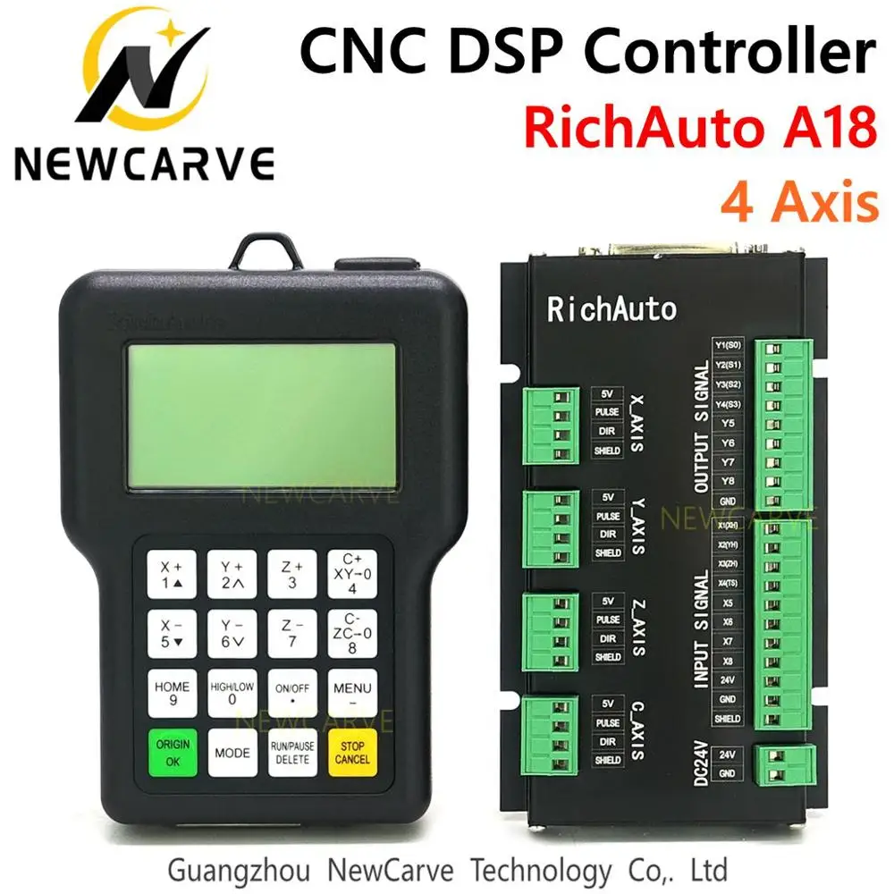 RichAuto DSP A18 4 Assi CNC Controller A18s A18e USB di Collegamento Manuale del Sistema di Controllo del Movimento Per Il Router di CNC NEWCARVE