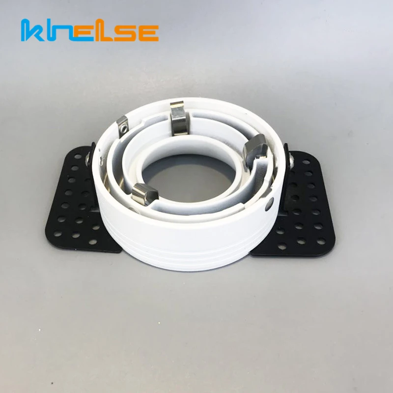 Soporte de Marco empotrado redondo para techo, Base de soporte de lámpara LED MR16/GU10, punto sin montura, accesorio de iluminación