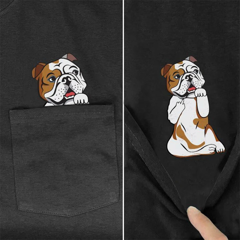 CLOOCL Cocker Spaniel T-Shirt Fashion Animals Pocket Printed T-shirt Men\'s for Women Shirts Harajuku Casual Tops Cotton Tees