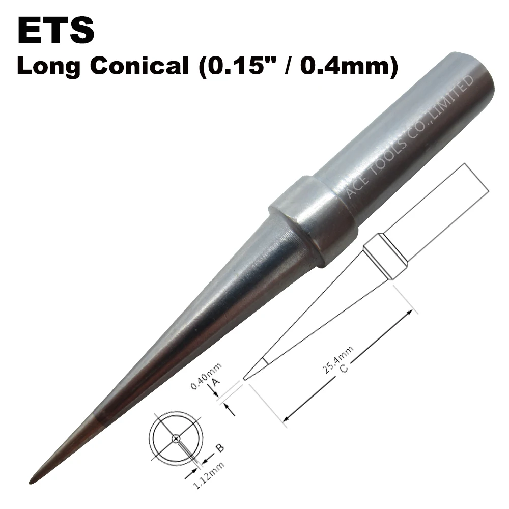 

10 PCS ETS Soldering Tips Conical 0.4mm Fit WELLER WES51 WES50 WESD51 WE1010NA WE1010EU PES51 PES50 LR21 LR20 Handle Iron Bit