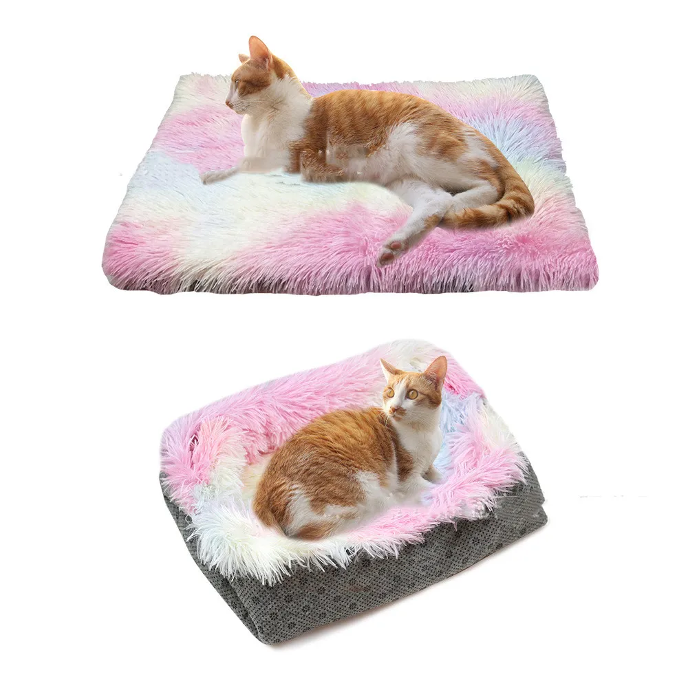 

New Net Red Cat Dog Bed Litter Colorful Two-in-one Cat Litter Cat Bed Plush Pet Cat Mattress