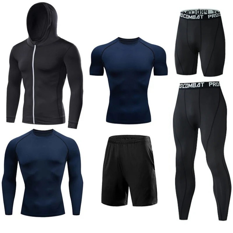 Herren-Lauf-Kompressions-T-Shirts, schnell trocknend, Fußballtrikot, Fitness, eng, Sportbekleidung, Fitnessstudio, Sport, kurzärmeliges Hemd, atmungsaktiv – Detail 14