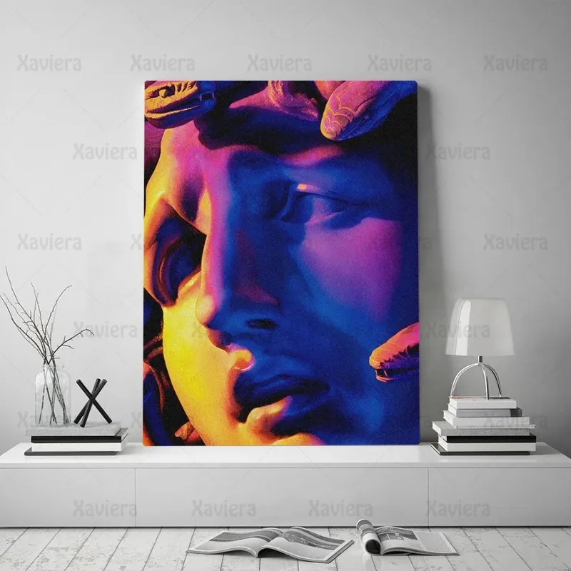 Future Sci-Fi Medusa Sculpture Art Poster Fashion Creative Canvas Painting Decoration Living Room Bedroom Modular Hd Picture