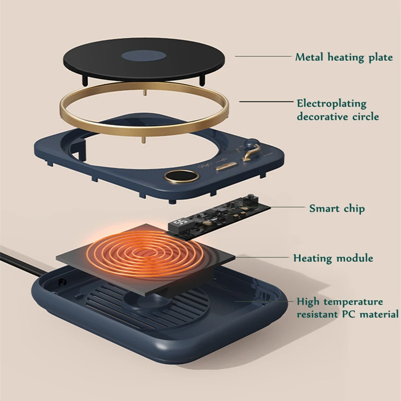 220 В, ретро кружка, нагреватель для кофе, молока, чая, нагреватель, 3 температурных режима, электрическая нагревательная подставка для дома, офиса, отключается