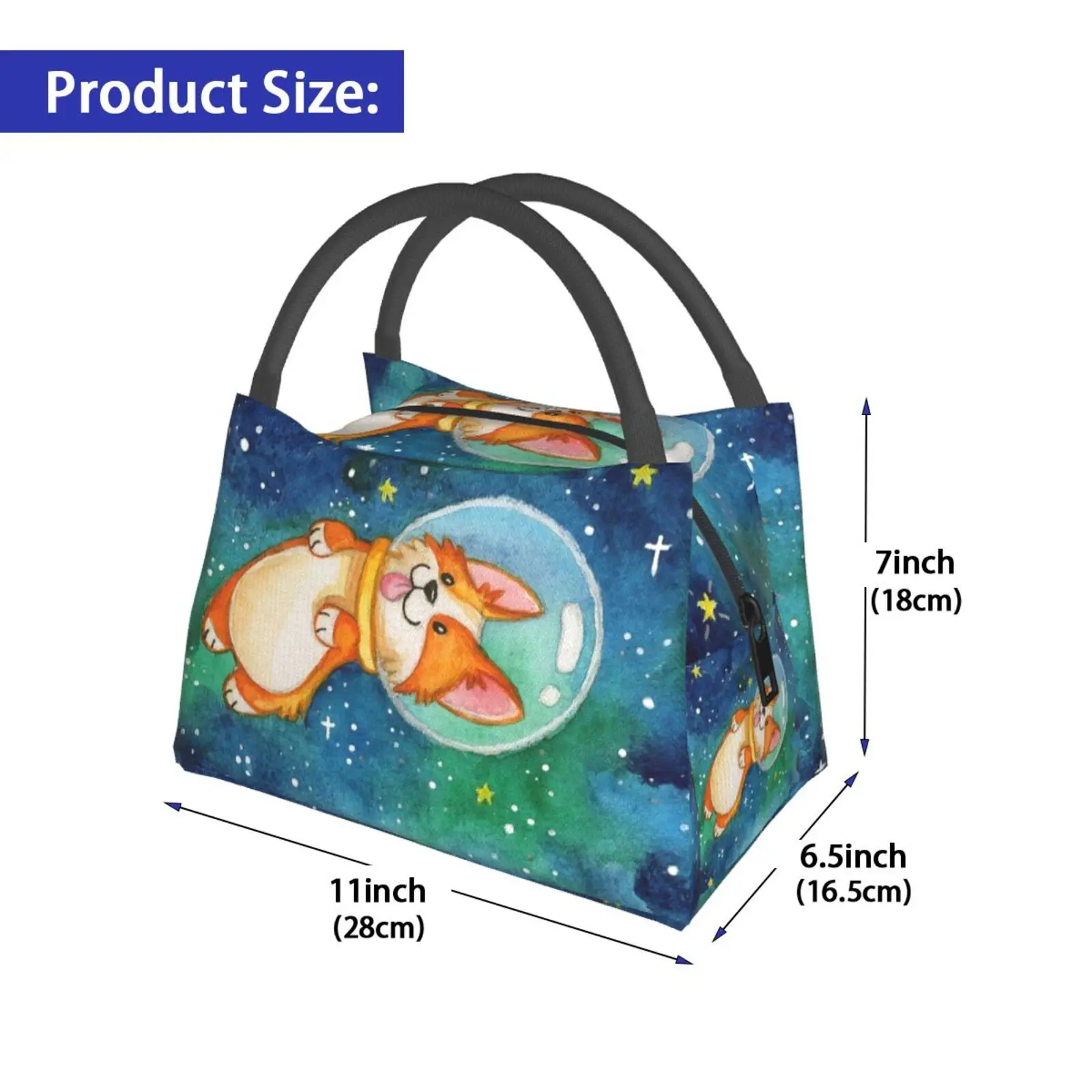 Portable Insulation Bag Space Corgi Corgi Corgis Dog Cute Space Astronaut Outer Space Stars Galaxy Kawaii