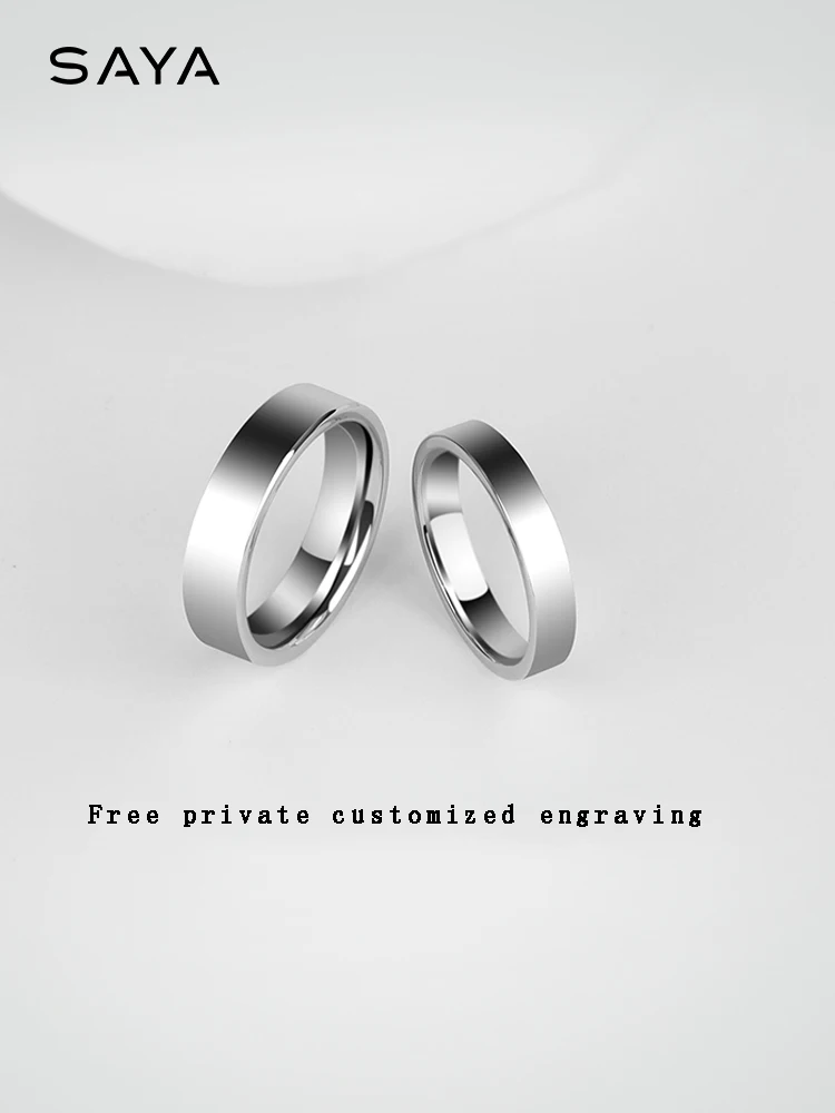 Tungsten Rings for Men Women Wedding  Jewelry Gift  Simplicity Silver Ring, Customized