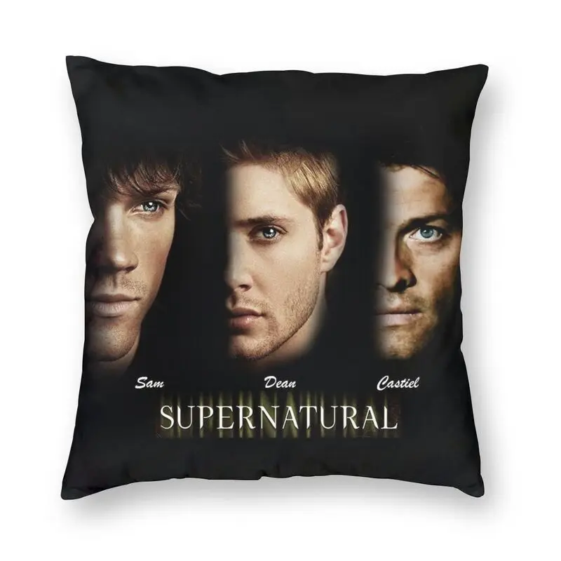 Supernatural TV Throw Pillow Cover Home Decor Custom Dean Sam Castiel Signatures Cushion Cover 40x40 Pillowcover for Living Room