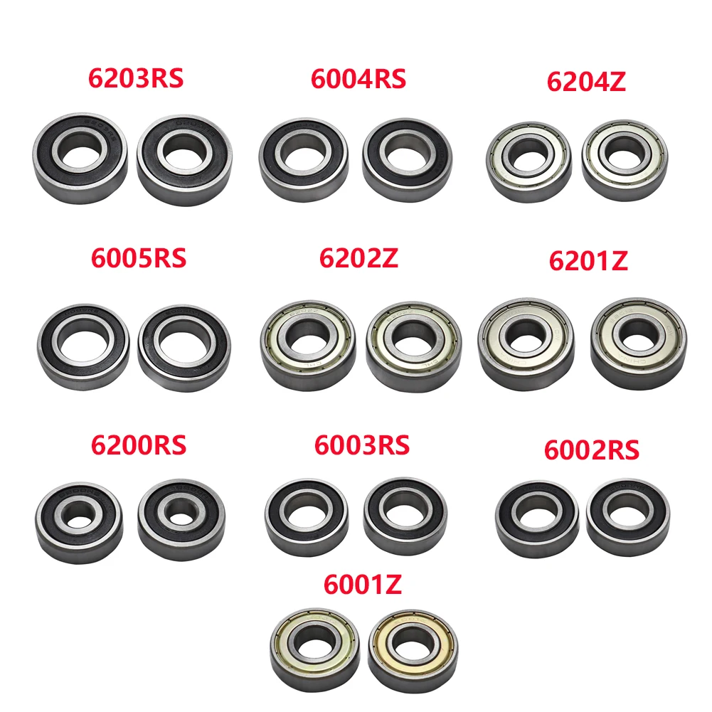 2 pcs 6203RS 6004RS 6204Z 6005RS 6202Z 6201Z 6200RS 6003RS 6002RS 6001Z Miniature Deep Groove Ball  Bearing Brand New