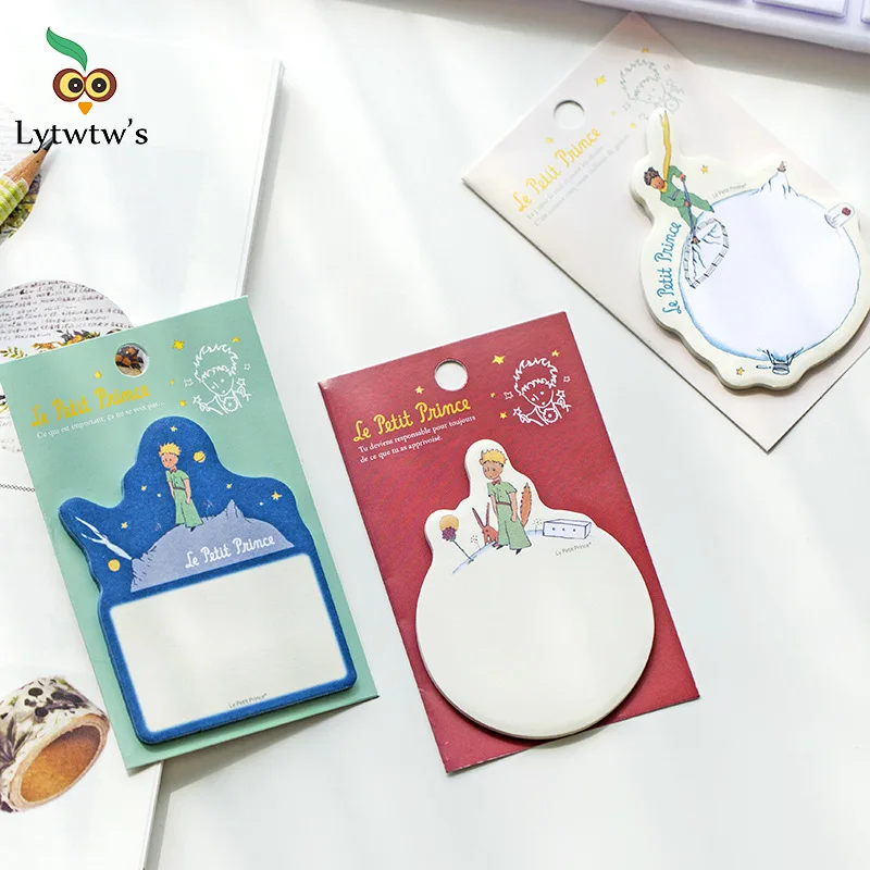 1 Pcs Lytwtw's Cute Kawaii Little Prince Memo Pad Planner Sticker Sticky Note Adhesive Bookmark Office School Supply Stationery