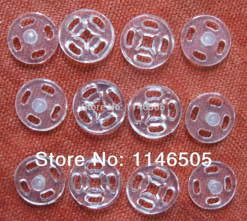 12.5mm 50set/lot Kids Accessories Nylon Button Round Snap Mini Buttons Transparent Sewing Garment Buttons Scrapbooking