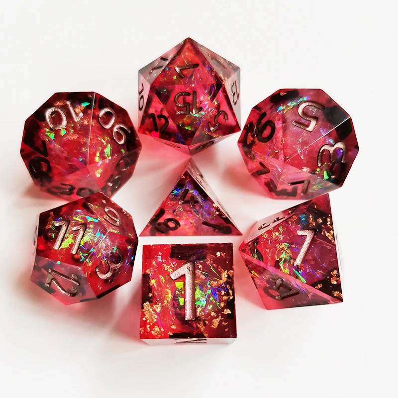 New Dnd dice set  Upscale Resin polyhedral dice  7pcs/Set   rpg dice dadi dados rol D4 D6 D8 D10 D12 D20