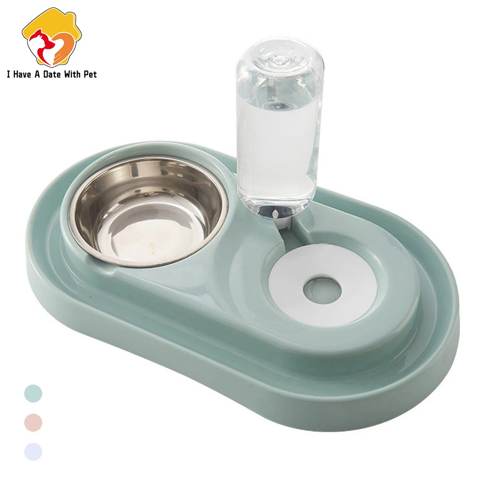 

Non-Slip Dog Bowl 2 In 1 PP Stainless Steel Automatic Water Dispenser Feeder Pet Dog Cat Drinker Cute Pet Feeder Product Hot