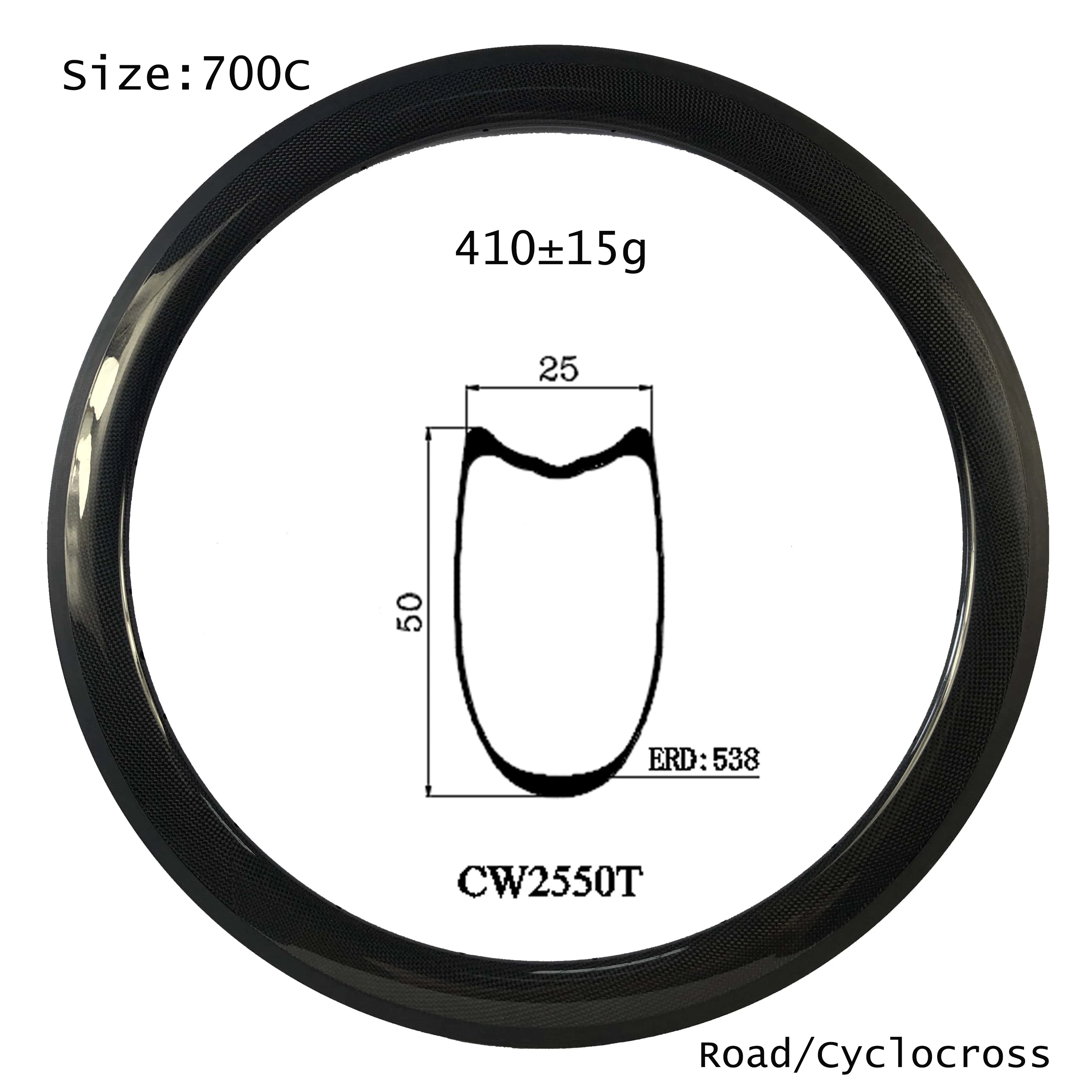 Carbon Road Bike Rim OEM 700C U Shape 25Mm 50Mm Tubular Tire Lightweight Disc Brake None Cycle Line Bicycle Wheel Fast Delivery