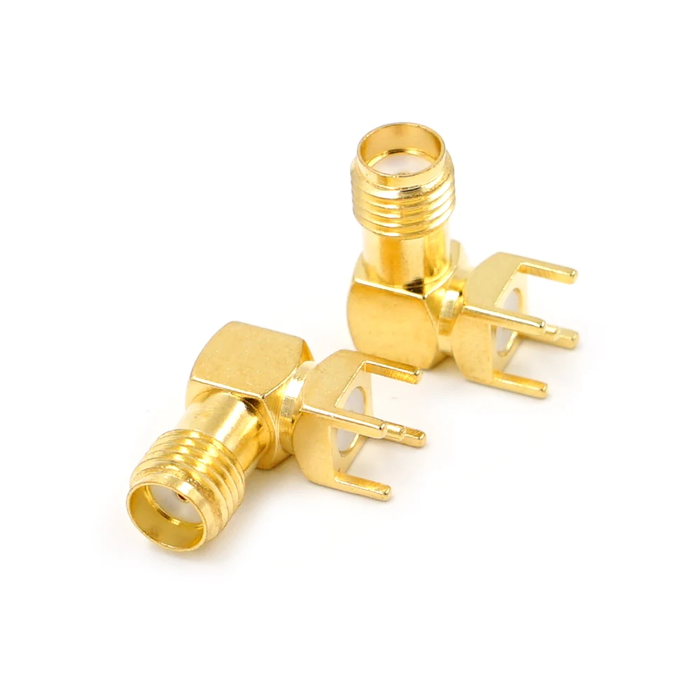 10PCS SMA female plug Right Angle 90 DEGREE  SMA-KWE PCB Mount connector RF adapter