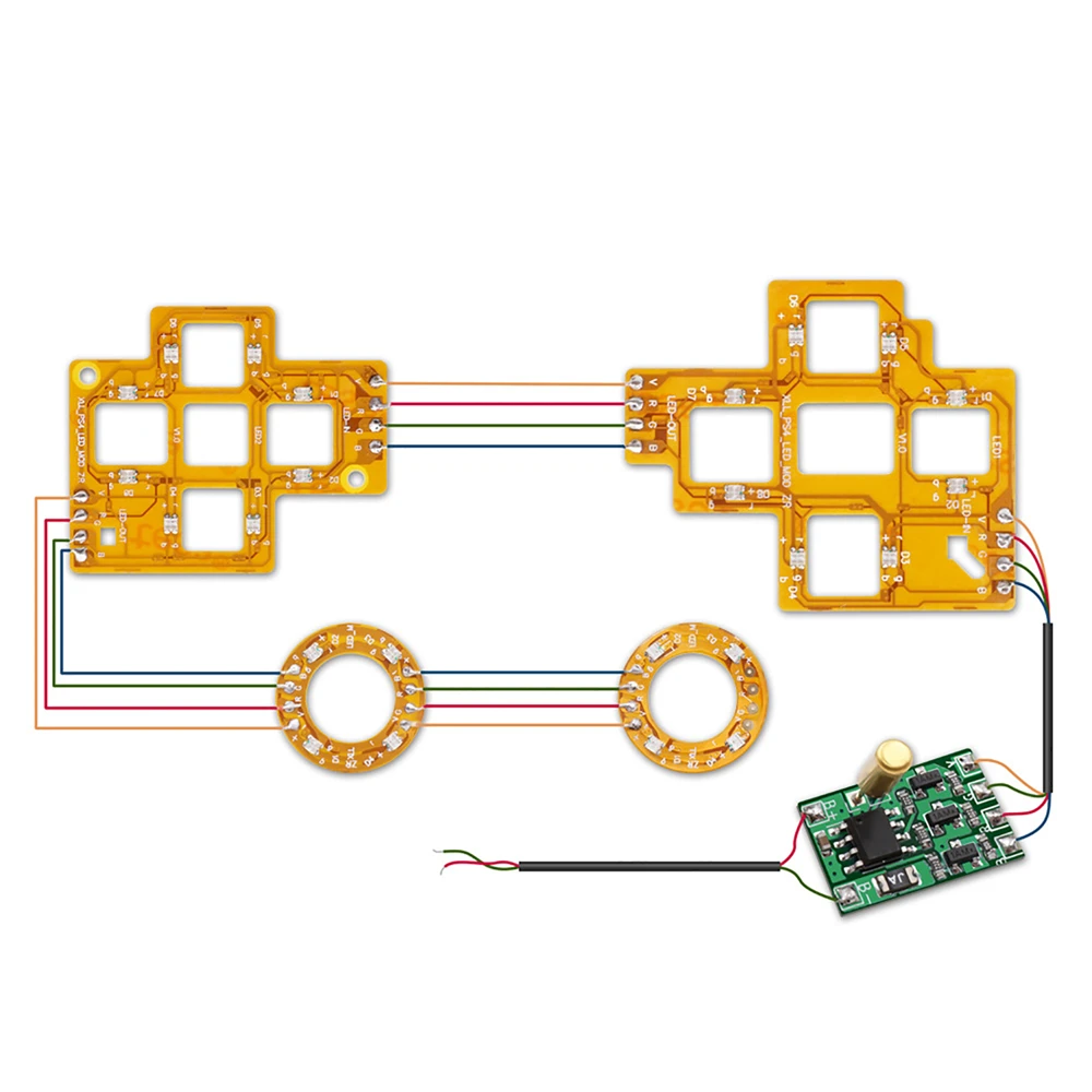 For PS4 Wireless Controller LED Light Board DIY Button Analog Joystick LED Light Board For PS4 Game Handle Repair Parts