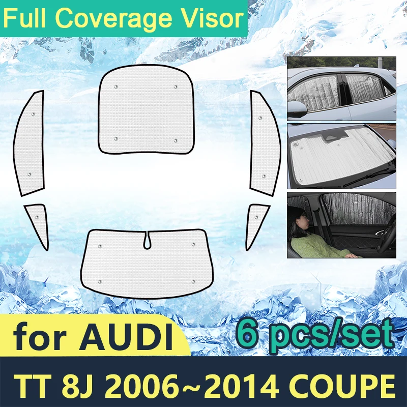 Full Cover Sunshades For Audi TT 8J 2006 2007 2008 2009 2010 2011 2012 20313 2014 Coupe Car Windshields Accessories Visor Sun