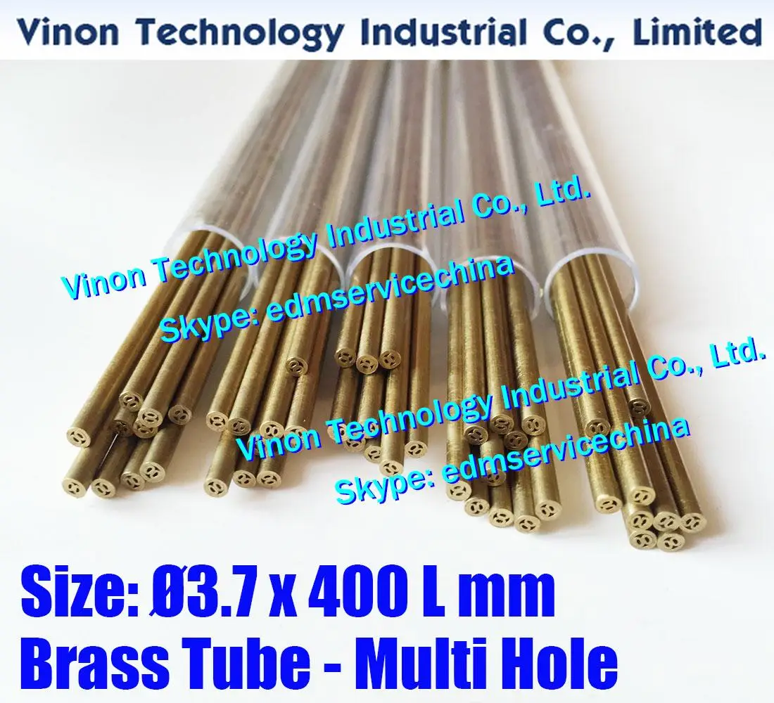 Ø3.7x400Lmm Brass Tube Multihole (30PCS/LOT),Brass EDM Tubing Electrode Multi-Channel Dia. 3.7 Length 400 for Electric Discharge