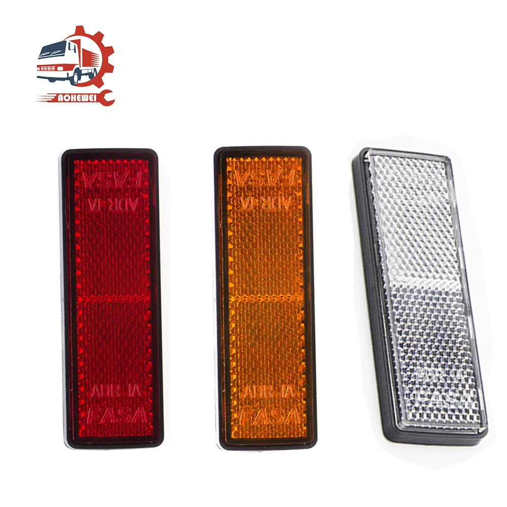 AOHEWEI 3pcs Reflectors Rectangular Mark Signal Rear Position for Car Carriers Fence Gate Post Bicycle Side Safety Reflective