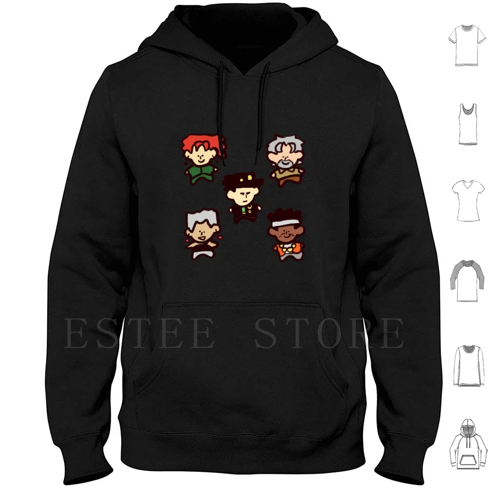 Micro Sudadera con capucha de manga larga Bizzare Adventure Jjba Jotaro Kujo Kakyoin Noriyaki Jean Pierre Polnareff Joseph Joestar Muhammed
