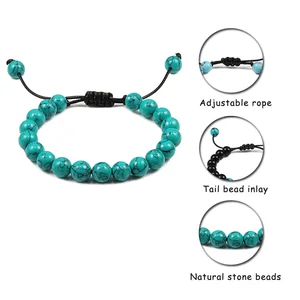 8mm Gelang Manik-manik Batu Mata Harimau Gelang Tali Kepang Dapat Disesuaikan Gelang Keseimbangan Penyembuhan Yoga Pria Wanita Batu Lava Alami Gelang Keseimbangan Penyembuhan Yoga 12 gelang peru penjualan terbaik - №