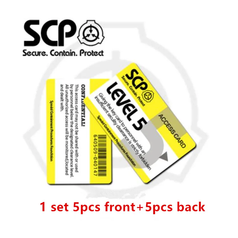 Card Stickers SCP Special Containment Procedures Foundation Logo Cosplay Access Grade Card