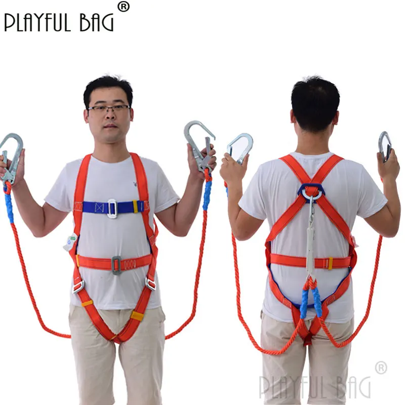 PB Playful bag Safety belt for high work Air conditioning full body five point belt Wear resistant safety rope Fall protect ZL92