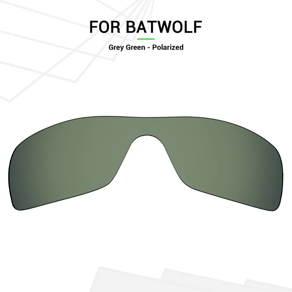 

SNARK Anti-Scratch POLARIZED Replacement Lenses for-Oakley Batwolf Sunglasses Grey Green