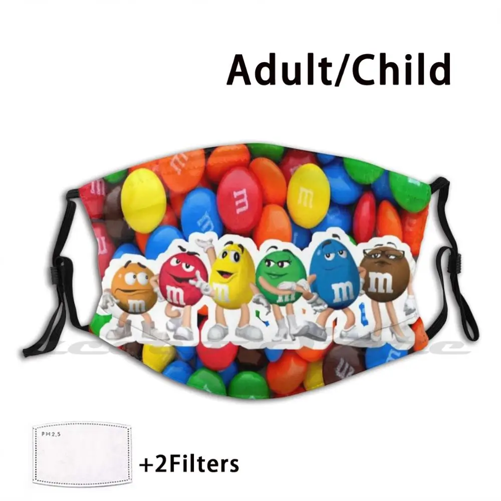 

M&m Crew 2 Mask DIY Washable Filter Pm2.5 Mouth Trending M M M And M M M And Candy Chocolate Snack Candies Sweets Mandm