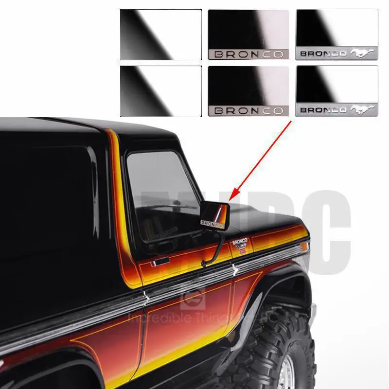 

High-gloss stainless steel rearview mirror for 1/10 Rc tracked vehicles TRX-4 82046-4 Bronco Trax Trax NEW