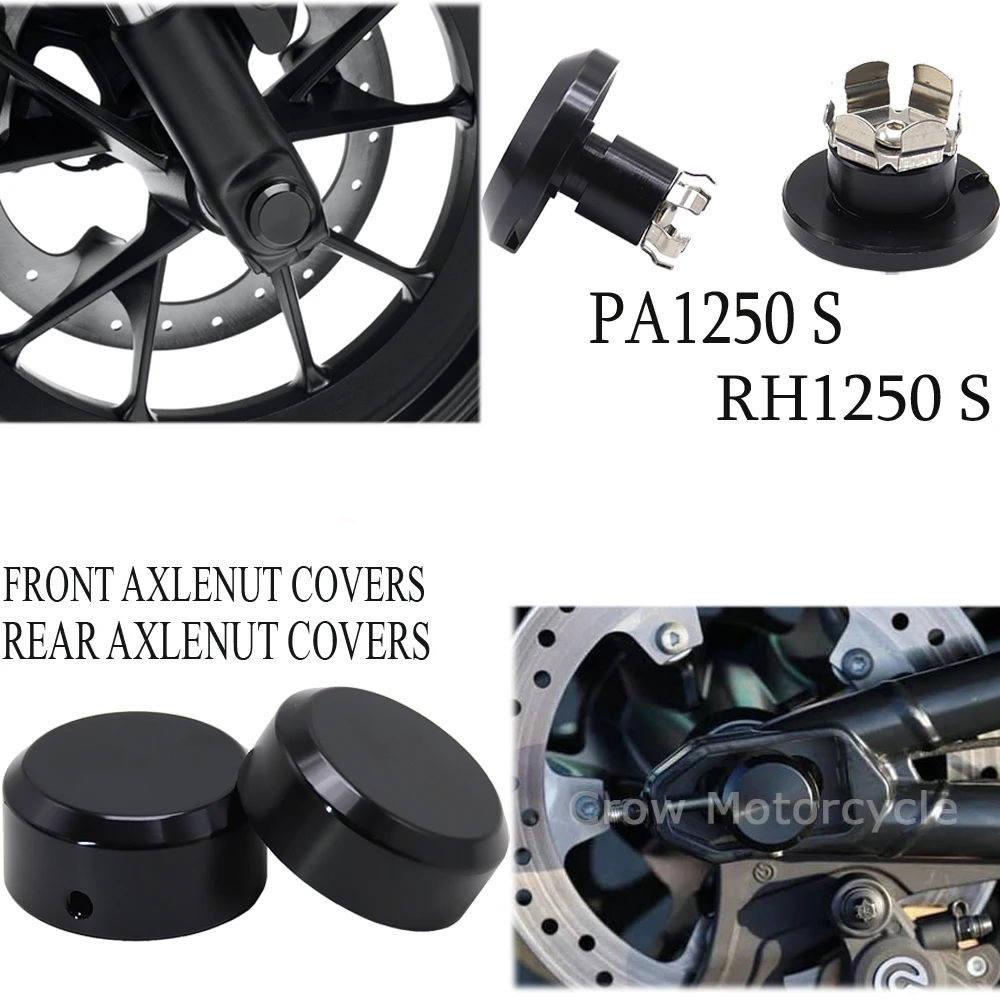 

For Sportster S 1250 RH1250 S PAN AMERICA 1250 S PA1250 Die cast shaft nut cover Aluminum Front Rear Axle Nut Cover Bolt Kit