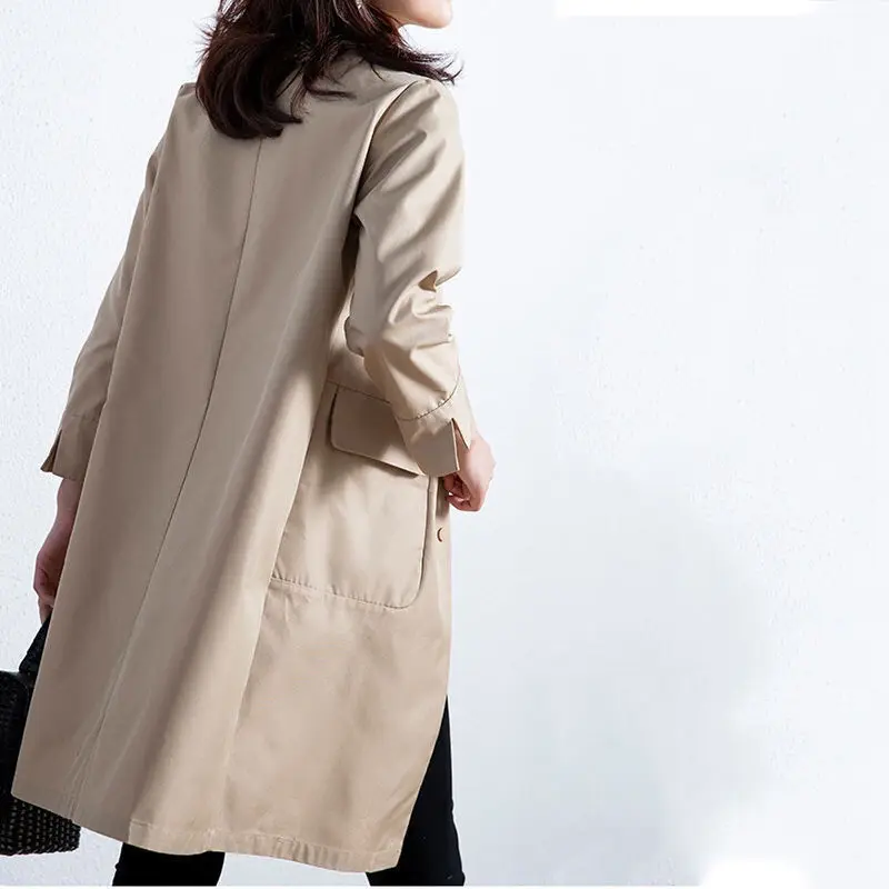 Trench sottile donna 2024 primavera autunno nuova piccola fragranza temperamento elegante giacca a vento medio-lunga da donna in cotone