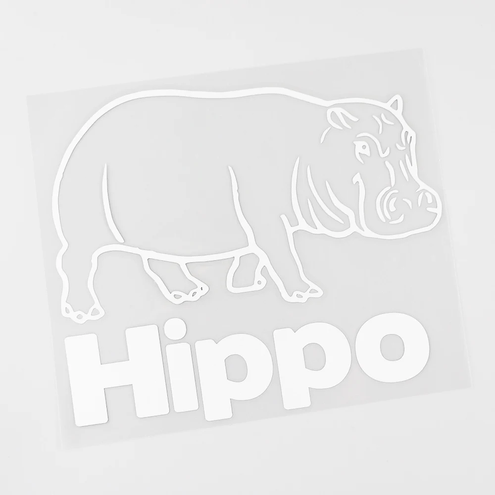 YJZT 16.6CM×14.1CM Funny Animal Hippo Vinyl Car Window Sticker Decal Black/Silver 8C-0260