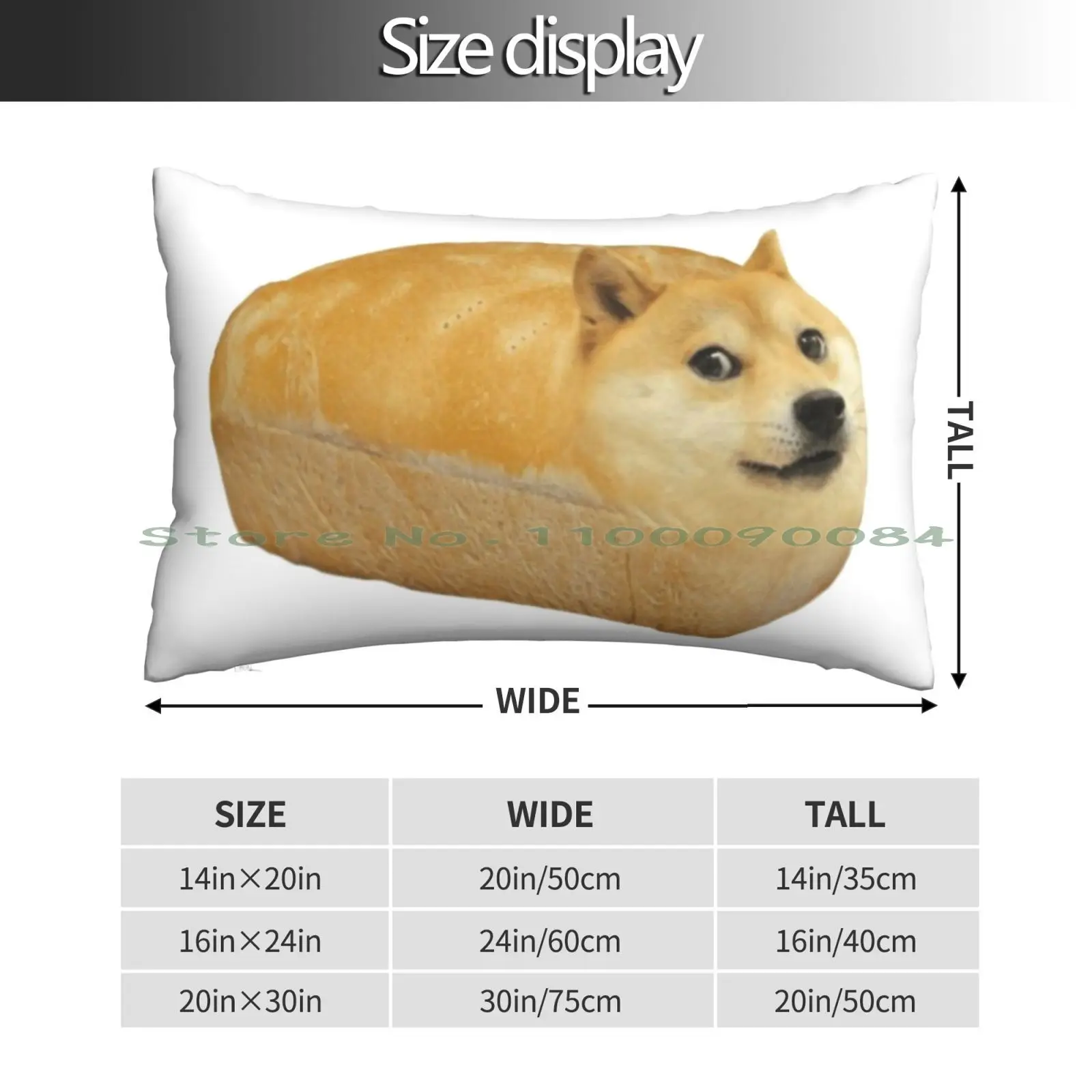 Doge Loaf Of Bread Pillow Case 20x30 50*75 Sofa Bedroom Doge Meme Vine Funny Bread Loaf Long Rectangle Pillowcover Home Outdoor