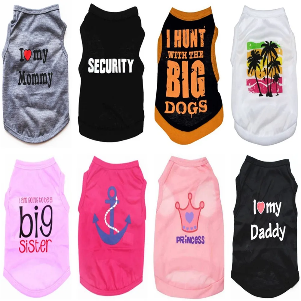 

Cheap Small Dog Clothes Summer Spring 17 Cartoon Styles Pet Dog Cat Shirt Cute Yorkshire Terrier T-shirt Breathable Pet Dog Vest