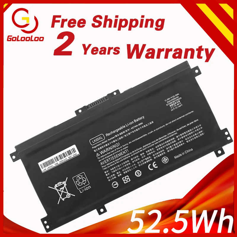 LK03XL Battery For HP Envy 17M 15m-bp012dx HSTNN-UB7I HSTNN-LB7U 916368-421 TPN-W127 TPN-W128 TPN-W129 916368-541 11.55V 55.8Wh