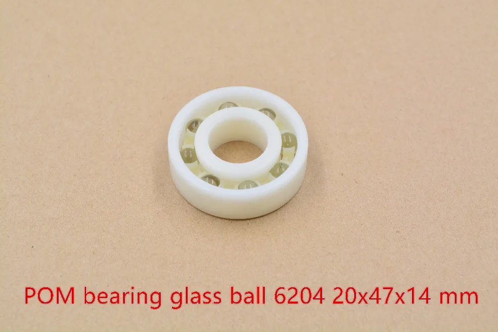 POM plastic 20mmx47mmx14mm nylon bearing 20mm  glass ball water proof acid and alkali resistant single seal 6204 1pcs