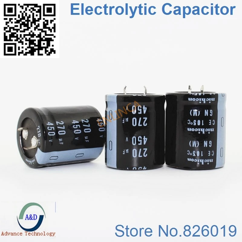 

1pcs/lot 450v 270uf Radial DIP Aluminum Electrolytic Capacitors size 30*35 270uf 450v Tolerance 20%