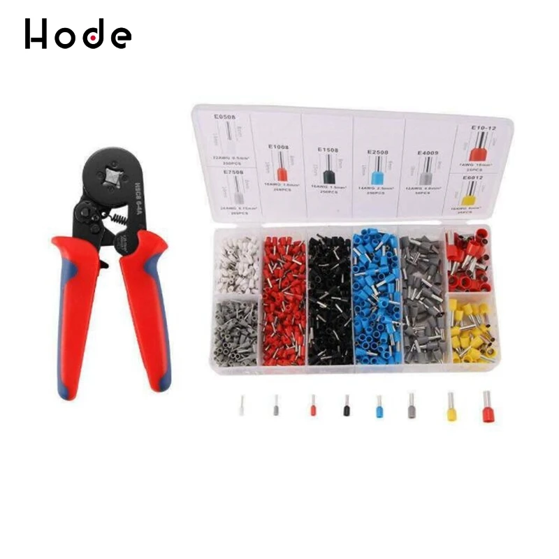 1200 pieces set 0.25-10mm² crimping pliers wire end ferrules pliers cable lugs  Ручные инструменты обжимные клещи pliers